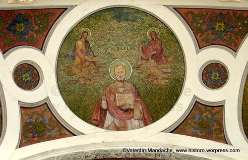Art Nouveau style votive painting, Amzei church, Bucharest