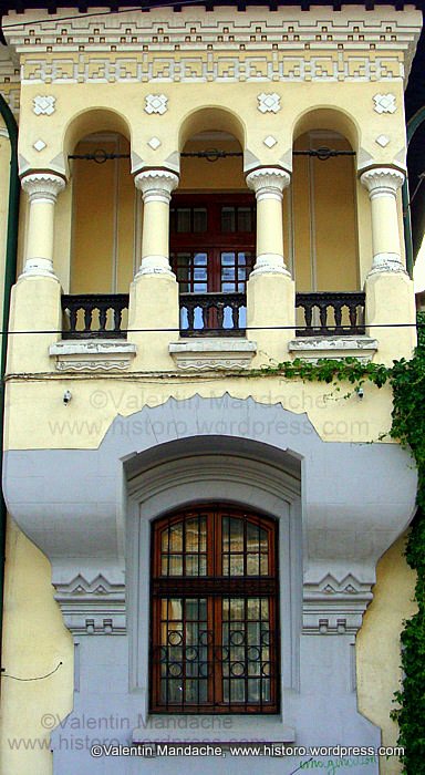 The stylised tower of a Neo-Romanian house, Bucharest