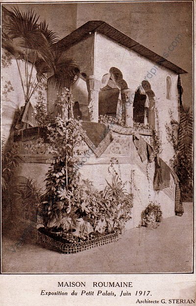 Neo-Romanian style house exhibit, Petit Palais, Paris 1917