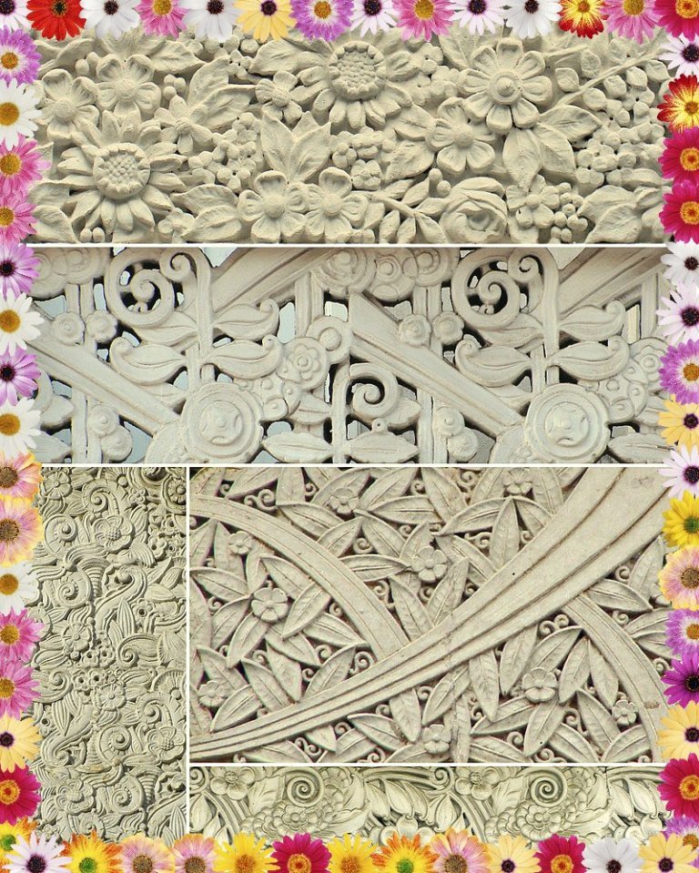 Art Deco floral panels, 1930s Bucharest