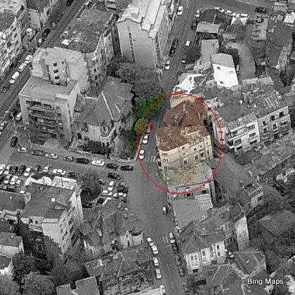 Location of Round Towers Art Deco apartment house, Bucharest