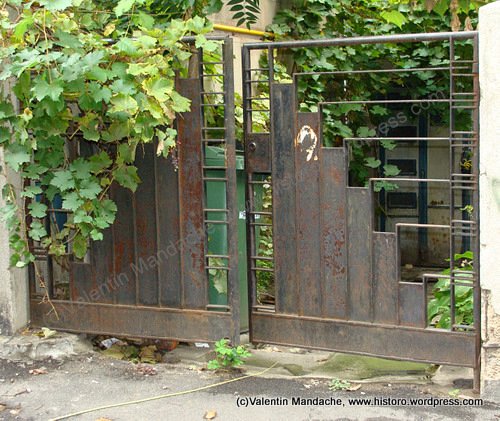 Art Deco courtyard gate, Bucharest