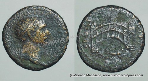 Roman coin, Trajan's bridge over the Danube