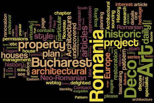 Wordle on Historic Houses of Romania blog as for December 2010