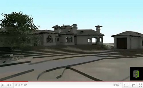 Neo-Romanian style mansion, design rendering