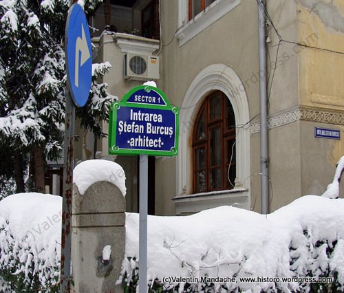 Paris fashion Bucharest street name sign dating from the early 2000s