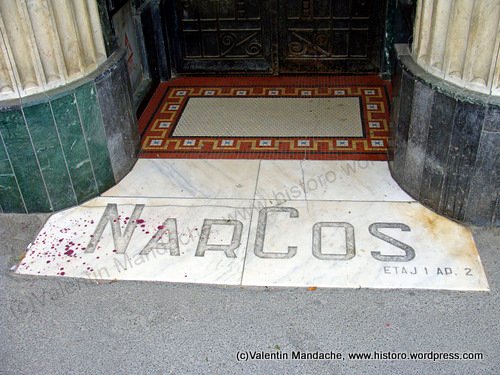 Art Deco era pavement/ street sign, Bucharest