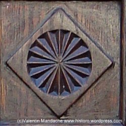 Ethnographic solar discs doorway, Bucharest