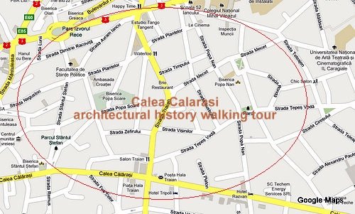 Historic Houses of Romania tour: Calea Calarasi area map