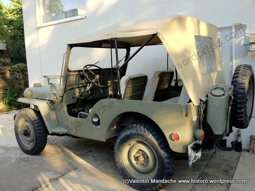 Willys jeep in Bucharest house yard