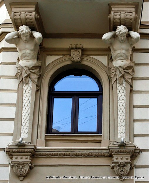 Atlantes and caryatides of Bucharest