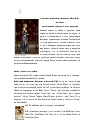 Principesa Moştenitoare Margareta a României
                                                              - Ani de exil ...